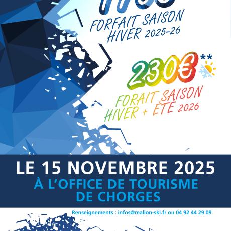 Forfaits Saison « Primeur » Réallon – Vente à Chorges !_Chorges - Forfaits Saison « Primeur » Réallon – Vente à Chorges !_Chorges