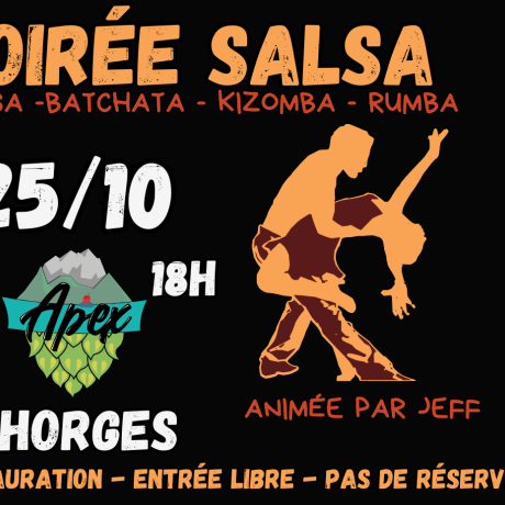 Soirée salsa APEX CHORGES - Soirée salsa APEX CHORGES