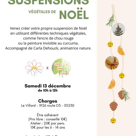 Fabrication de suspensions végétales de Noël CHORGES - Fabrication de suspensions végétales de Noël CHORGES