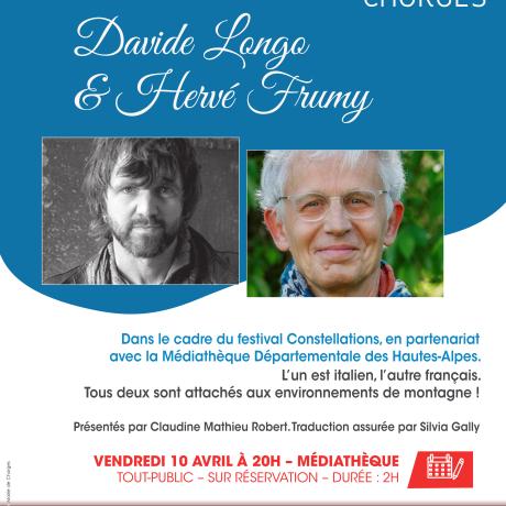Rencontre littéraire - Davide Longo & Hervé Frumy - Rencontre littéraire - Davide Longo & Hervé Frumy