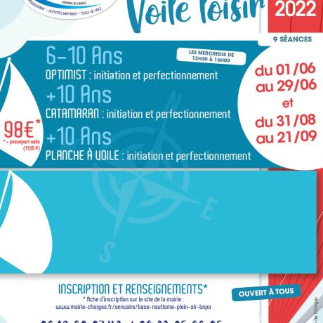 Affiche stage de voile 2022 Chorges