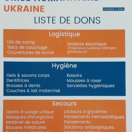 Liste des dons pour soutenir les Ukrainiens
