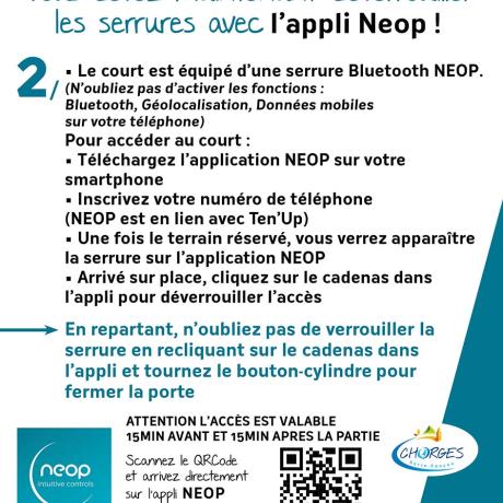 Procédure pour ouvrir les cours de tennis après les avoir réservé