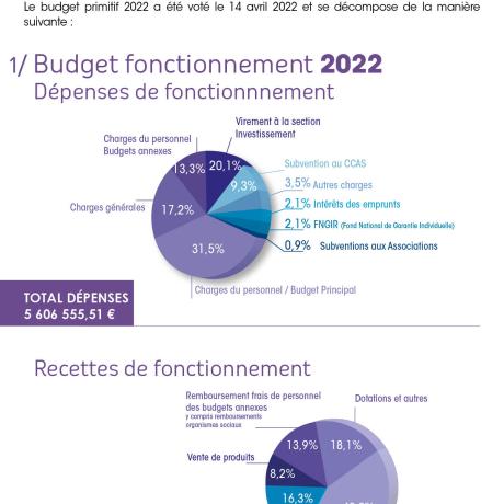 Budget de fonctionnement 2022 - recettes et dépenses
