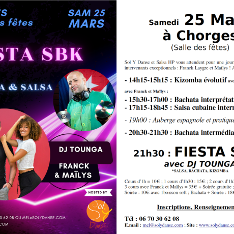  FIESTA Salsa, Batchata, Kizomba (SBK) + stages