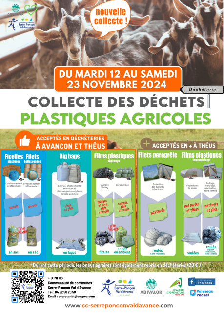 Collecte des déchets plastiques agricoles DU 12 NOVEMBRE AU 23 NOVEMBRE 2024