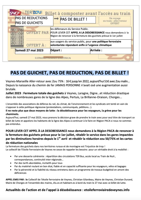 PAS DE GUICHET, PAS DE REDUCTION, PAS DE BILLET !