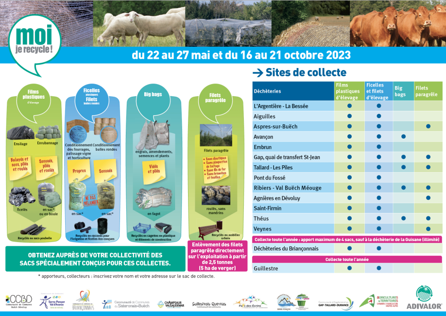 Collecte déchets agricoles - du 22 au 27 mai 2023