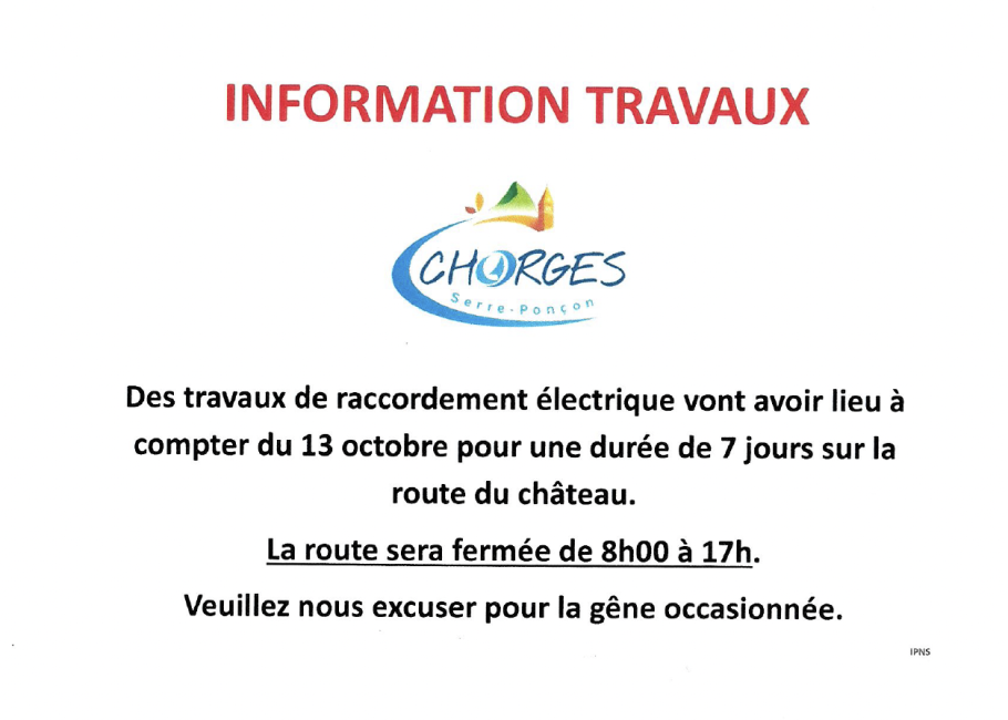 Permission voirie Route du Château