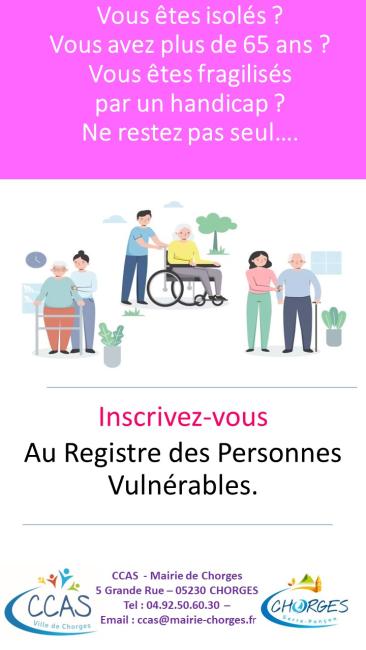 Flyer Registre des personnes vulnérables