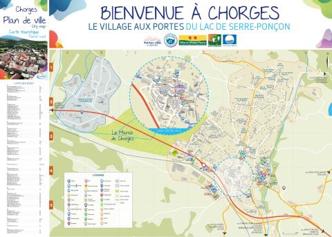 Plan de Chorges avec zoom sur le centre bourg